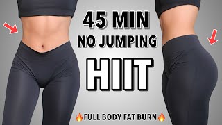 45 MIN LOW IMPACT HIIT WORKOUT 🔥  Full Body No Equipment No Jumping  Apartment Friendly HIIT [upl. by Ytima]