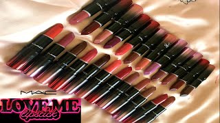 MAC Love Me Lipsticks ALL 24 SHADES  Lip Swatches [upl. by Ereveneug]