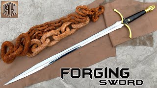 Forging a SWORD out of Rusted Iron CHAIN [upl. by Stephie]