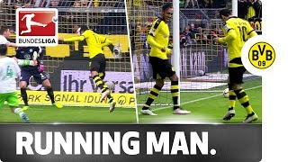 Aubameyang and Mkhitaryan do the Running Man [upl. by Lennad]