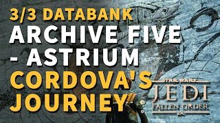 Archive Five  Astrium Cordovas Journey All Databank Locations Star Wars Jedi Fallen Order [upl. by Adnawahs]