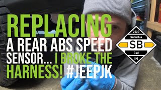 Replacing a Rear ABS Speed Sensor I Broke the Harness JEEPJK [upl. by Audrye]