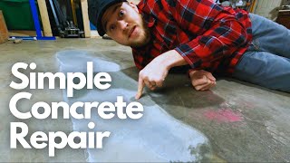 Repair Cracked and Broken Concrete Easy DIY  Garage Floor [upl. by Auqenes]