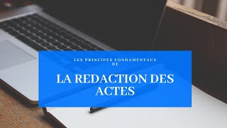 Cours de la rédaction des actes [upl. by Pontus590]